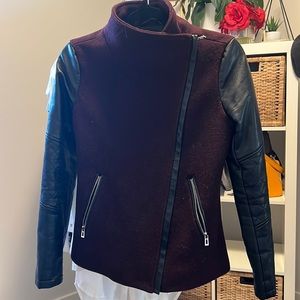 Bershka XS Jacket Maroon/black